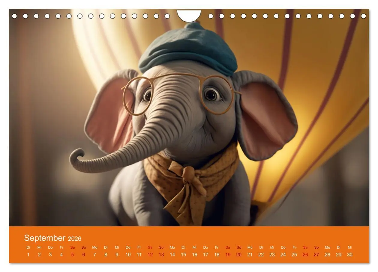 Bild: 9783457379141 | Die lustigen Dickhäuter. Ein Kalender für gute Laune (Wandkalender...