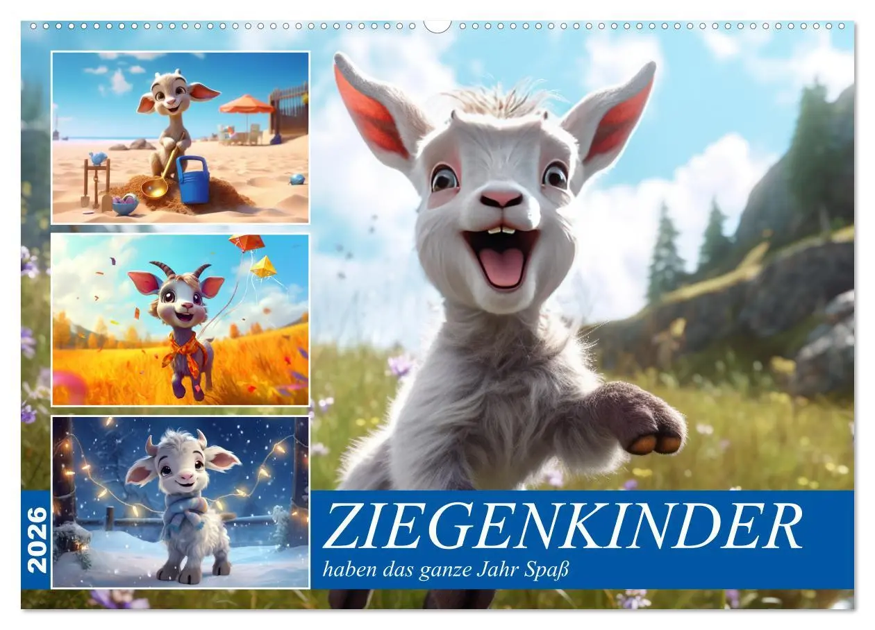 Cover: 9783457519141 | Ziegenkinder haben das ganze Jahr Spaß (Wandkalender 2026 DIN A2...