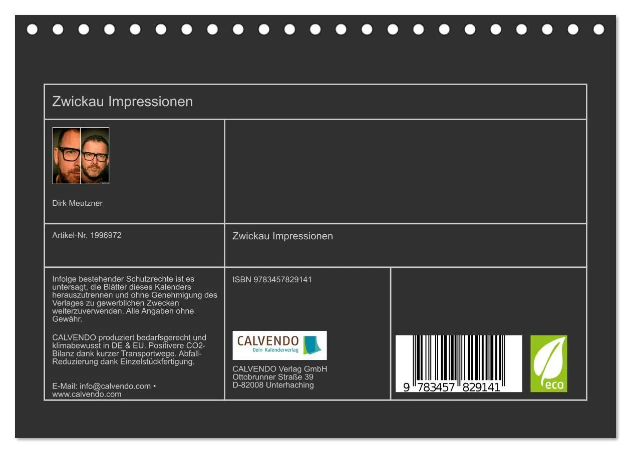 Bild: 9783457829141 | Zwickau Impressionen (Tischkalender 2026 DIN A5 quer), CALVENDO...