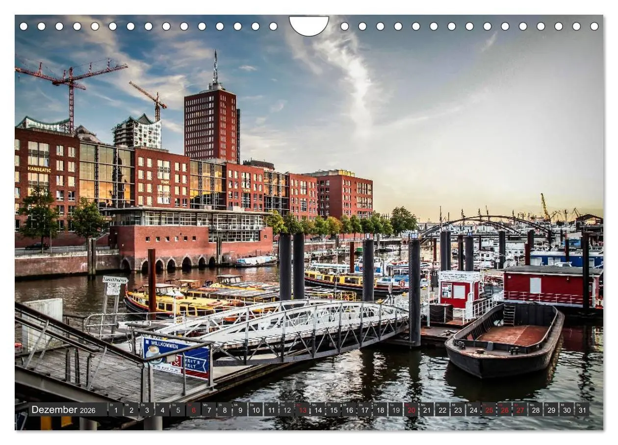 Bild: 9783516229141 | Stadt Hamburg (Wandkalender 2026 DIN A4 quer), CALVENDO Monatskalender