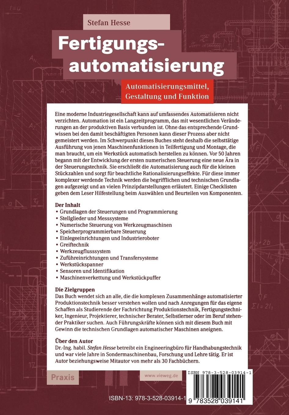 Rückseite: 9783528039141 | Fertigungsautomatisierung | Stefan Hesse | Taschenbuch | x | Deutsch