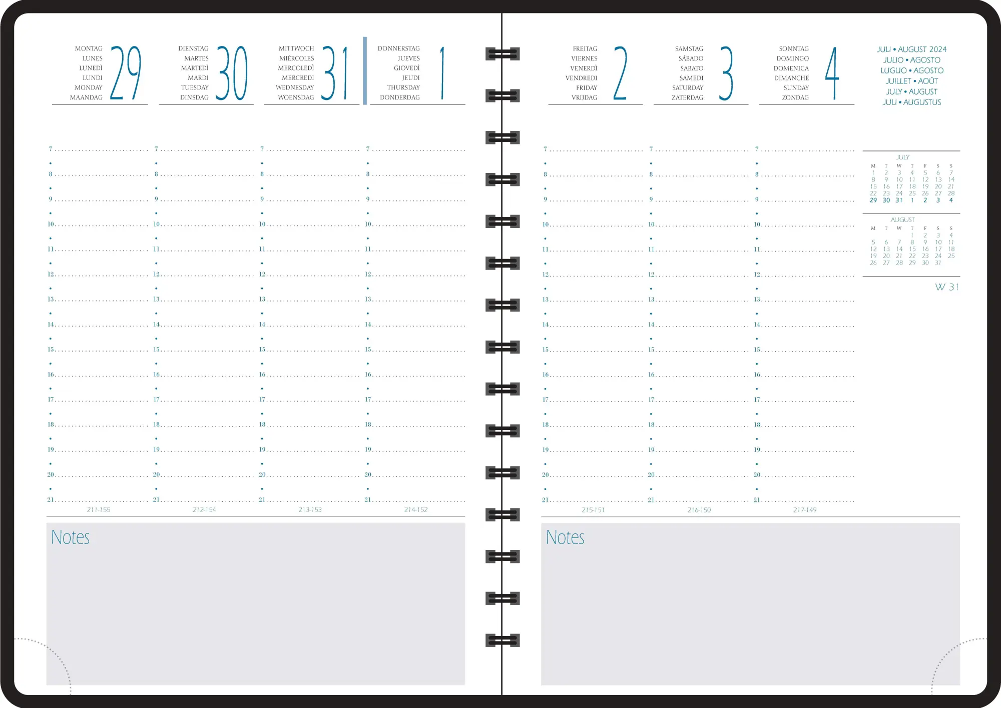 Bild: 3660942089241 | Exaweek aug-Dez Casual blau 2025/2026 | Kalender Exaweek 17 Monate