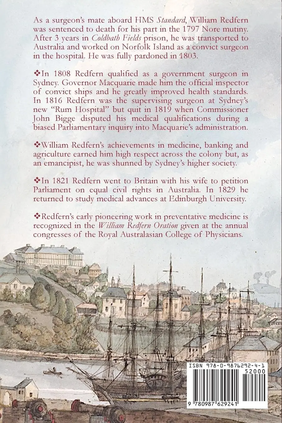 Rückseite: 9780987629241 | DOCTOR REDFERN | Mutineer, Convict, Medical Pioneer, Rights Activist