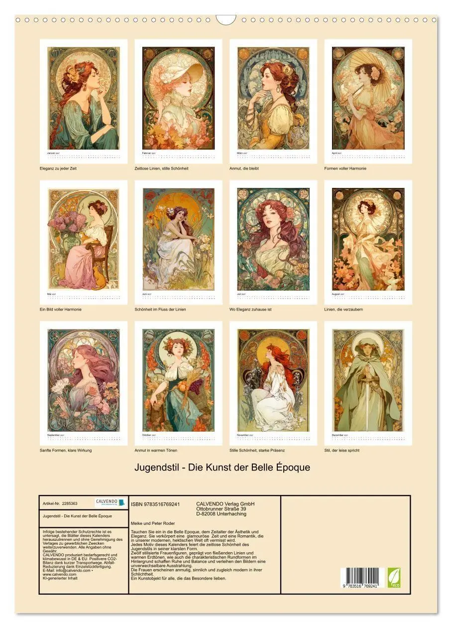 Bild: 9783516769241 | Jugendstil - Die Kunst der Belle Époque (Wandkalender 2027 DIN A2...