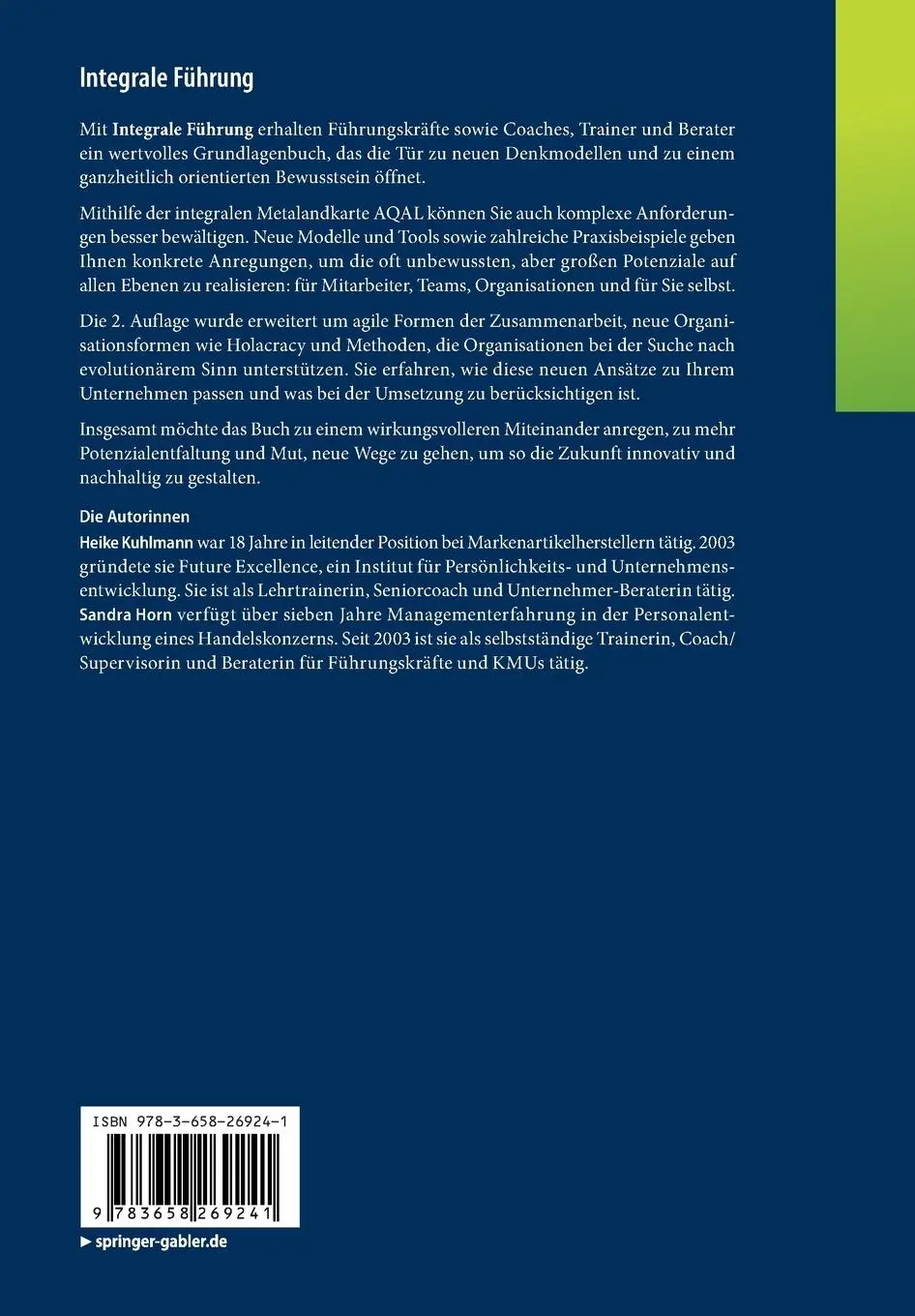 Rückseite: 9783658269241 | Integrale Führung | Heike Kuhlmann (u. a.) | Taschenbuch | xviii