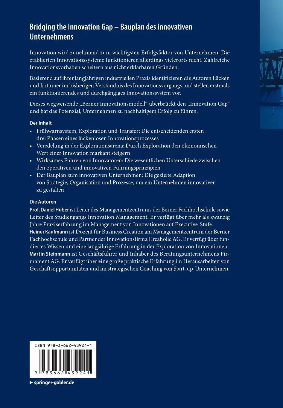 Rückseite: 9783662439241 | Bridging the Innovation Gap - Bauplan des innovativen Unternehmens