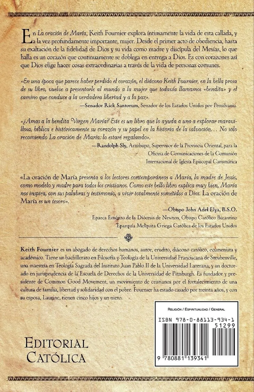 Rückseite: 9780881139341 | La Oracion de Maria (Prayer of Mary) | Keith Fournier | Taschenbuch