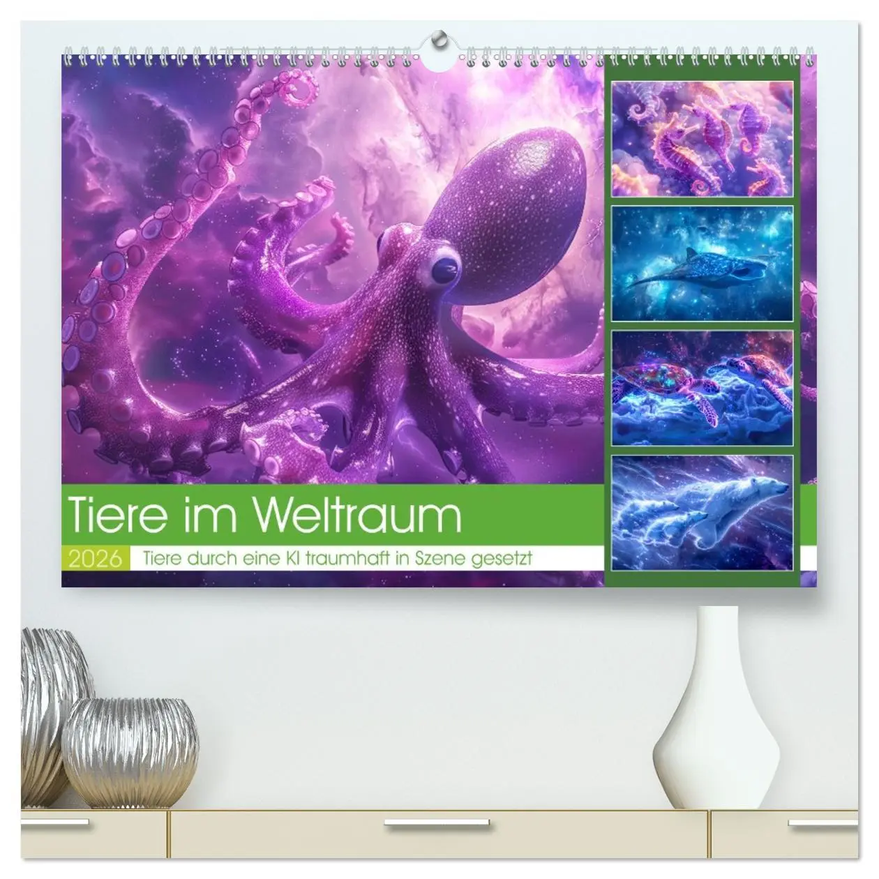 Cover: 9783457429341 | Tiere im Weltraum (hochwertiger Premium Wandkalender 2026 DIN A2...