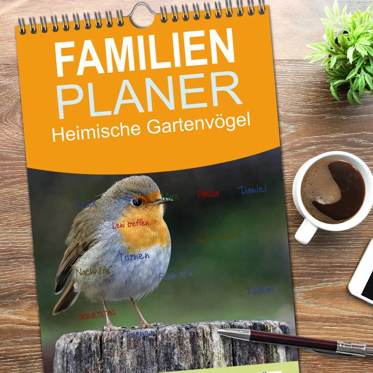 Bild: 9783516519341 | Familienplaner 2026 - Heimische Gartenvögel mit 5 Spalten...