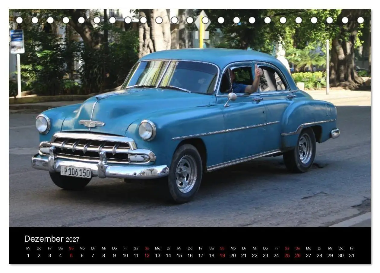 Bild: 9783594049341 | Oldtimerträume auf KUBA (Tischkalender 2027 DIN A5 quer), CALVENDO...