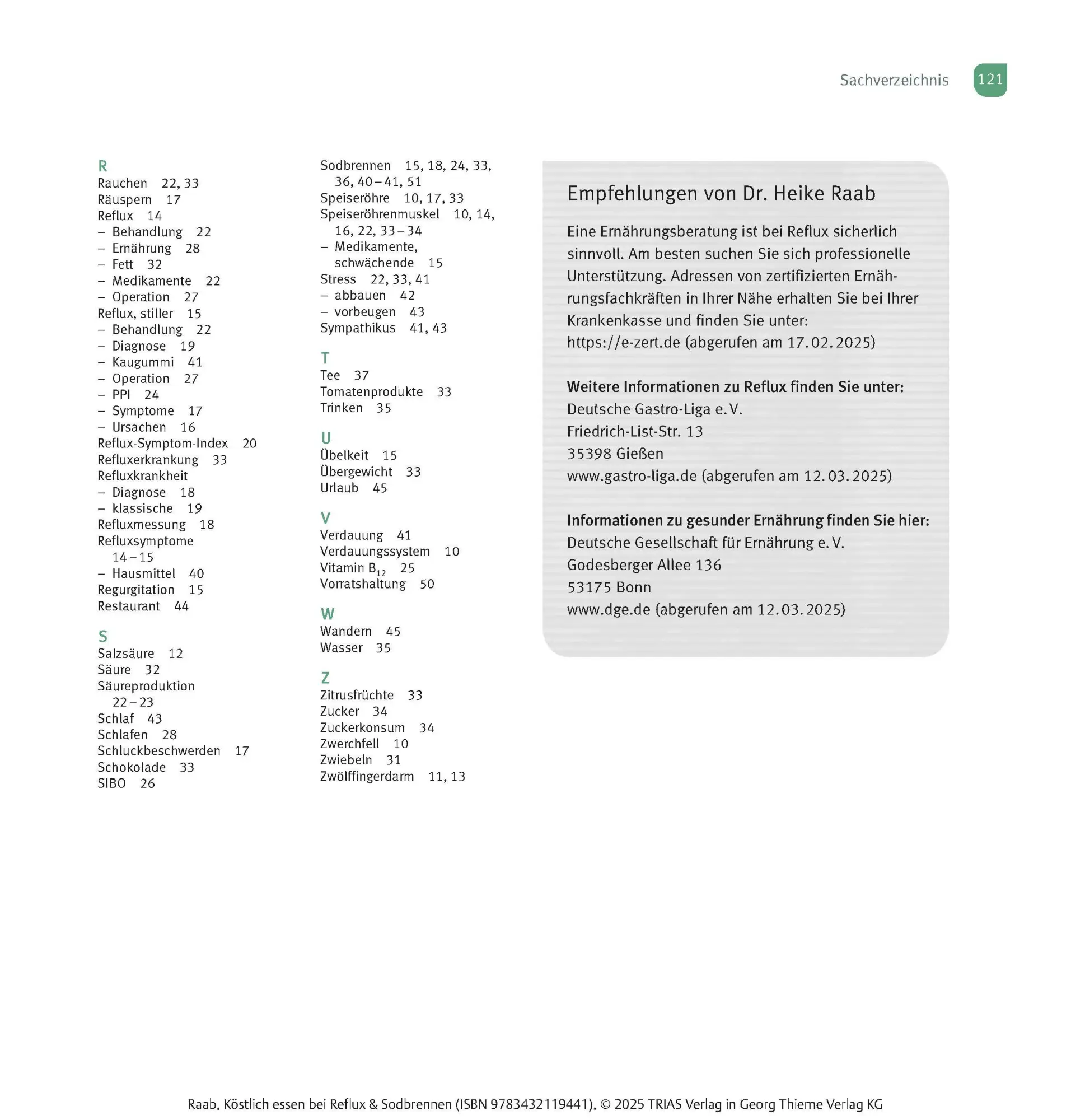 Bild: 9783432119441 | Köstlich essen Reflux und Sodbrennen | Heike Raab | Taschenbuch | 2025