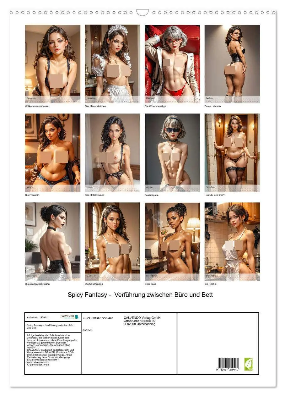 Bild: 9783457279441 | Spicy Fantasy - Verführung zwischen Büro und Bett (Wandkalender...