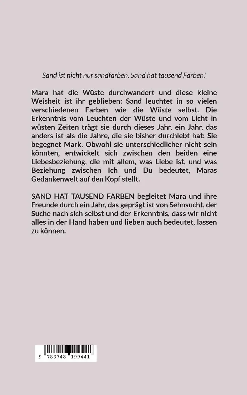 Rückseite: 9783748199441 | Sand hat tausend Farben | Nadja Neubauer | Taschenbuch | 180 S. | 2023