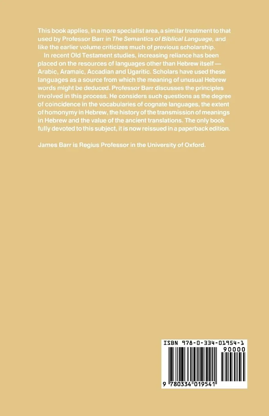 Rückseite: 9780334019541 | Comparative Philology and the Text of the Old Testament | James Barr