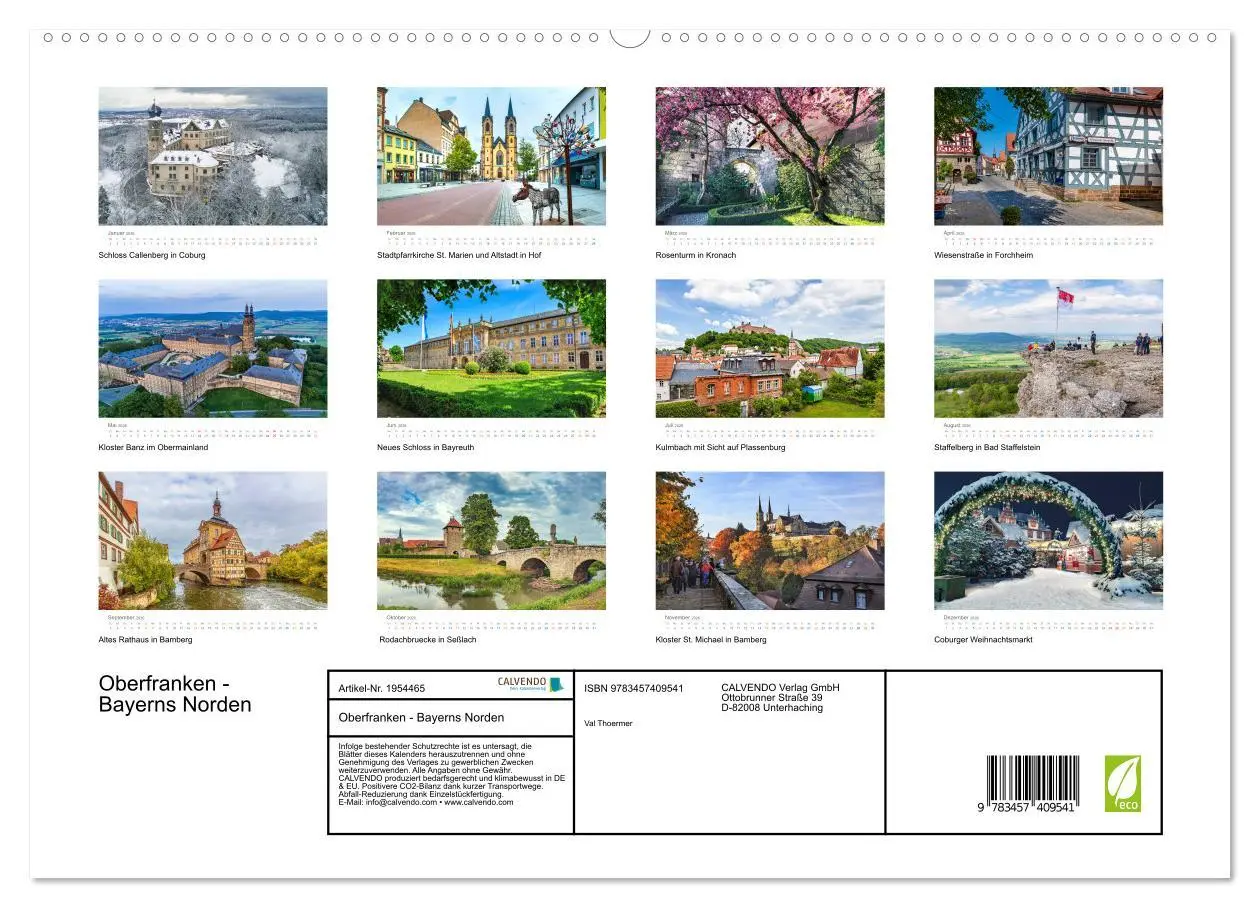 Bild: 9783457409541 | Oberfranken - Bayerns Norden (hochwertiger Premium Wandkalender...