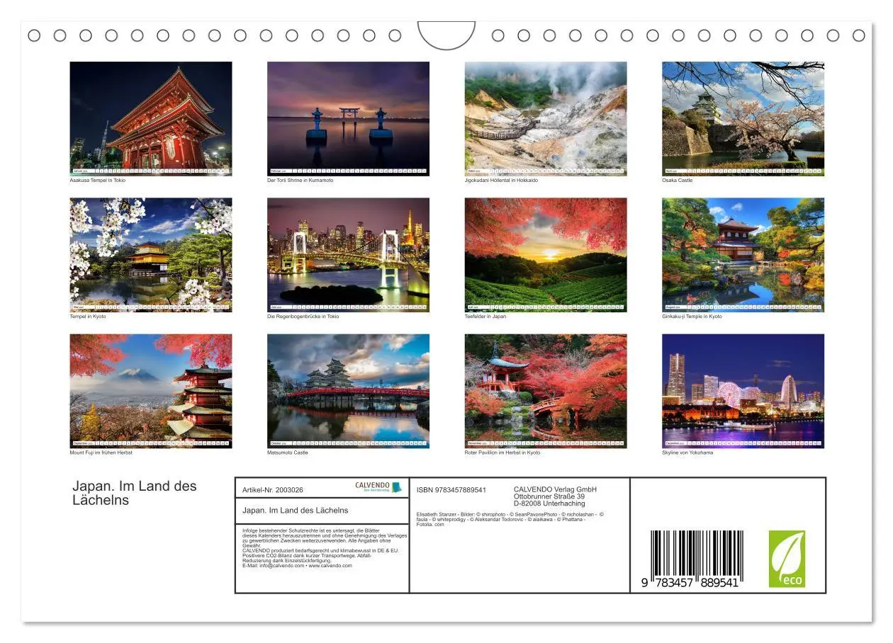 Bild: 9783457889541 | Japan. Im Land des Lächelns (Wandkalender 2026 DIN A4 quer),...