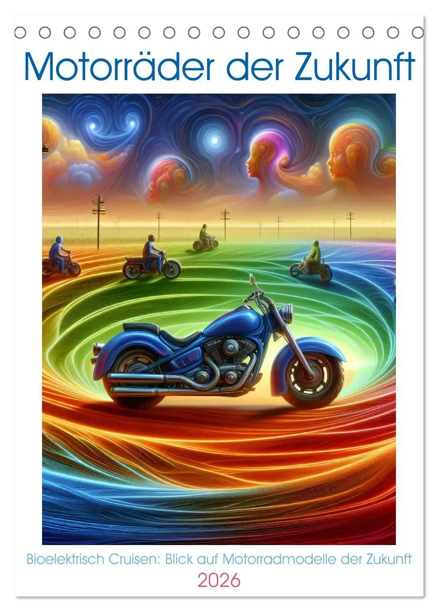 Cover: 9783516289541 | Motorräder der Zukunft (Tischkalender 2026 DIN A5 hoch), CALVENDO...
