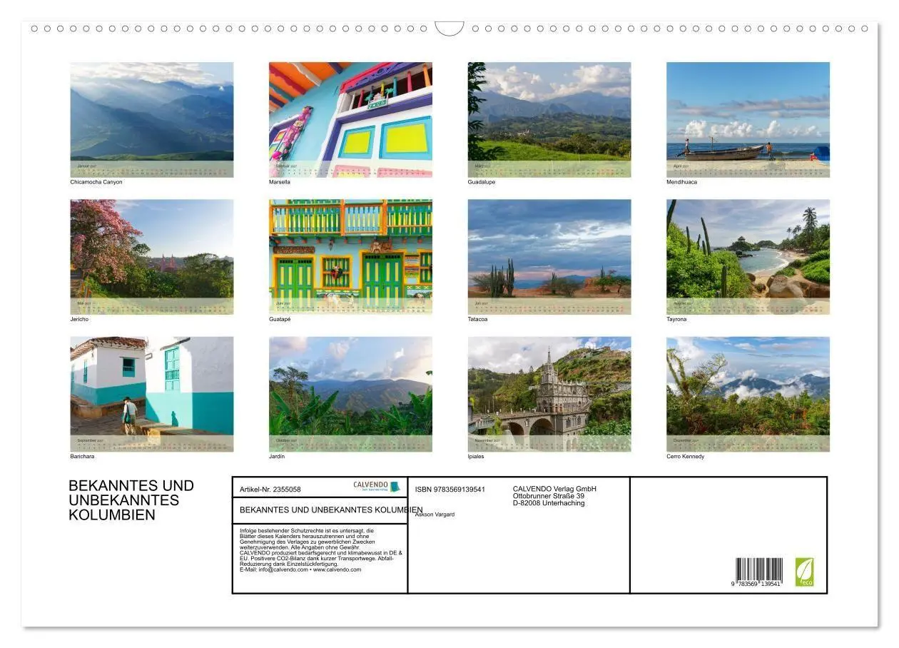 Bild: 9783569139541 | BEKANNTES UND UNBEKANNTES KOLUMBIEN (Wandkalender 2027 DIN A2...