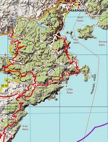 Bild: 9783931099541 | Bodrum - Marmaris - Topographische Reisekarte 1:250.000 Türkei...