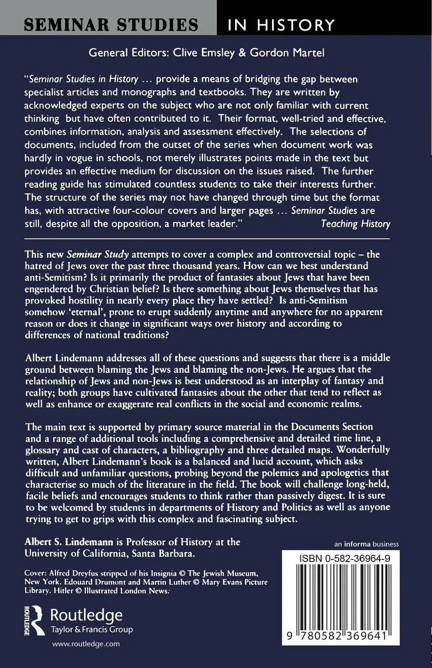 Rückseite: 9780582369641 | Anti-Semitism before the Holocaust | Albert S Lindemann | Taschenbuch