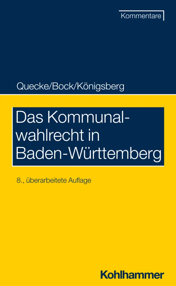 Quecke Albrecht Das Kommunalwahlrecht in Baden-Württemberg