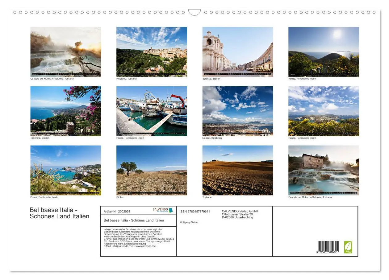 Bild: 9783457879641 | Bel baese Italia - Schönes Land Italien (Wandkalender 2026 DIN A2...