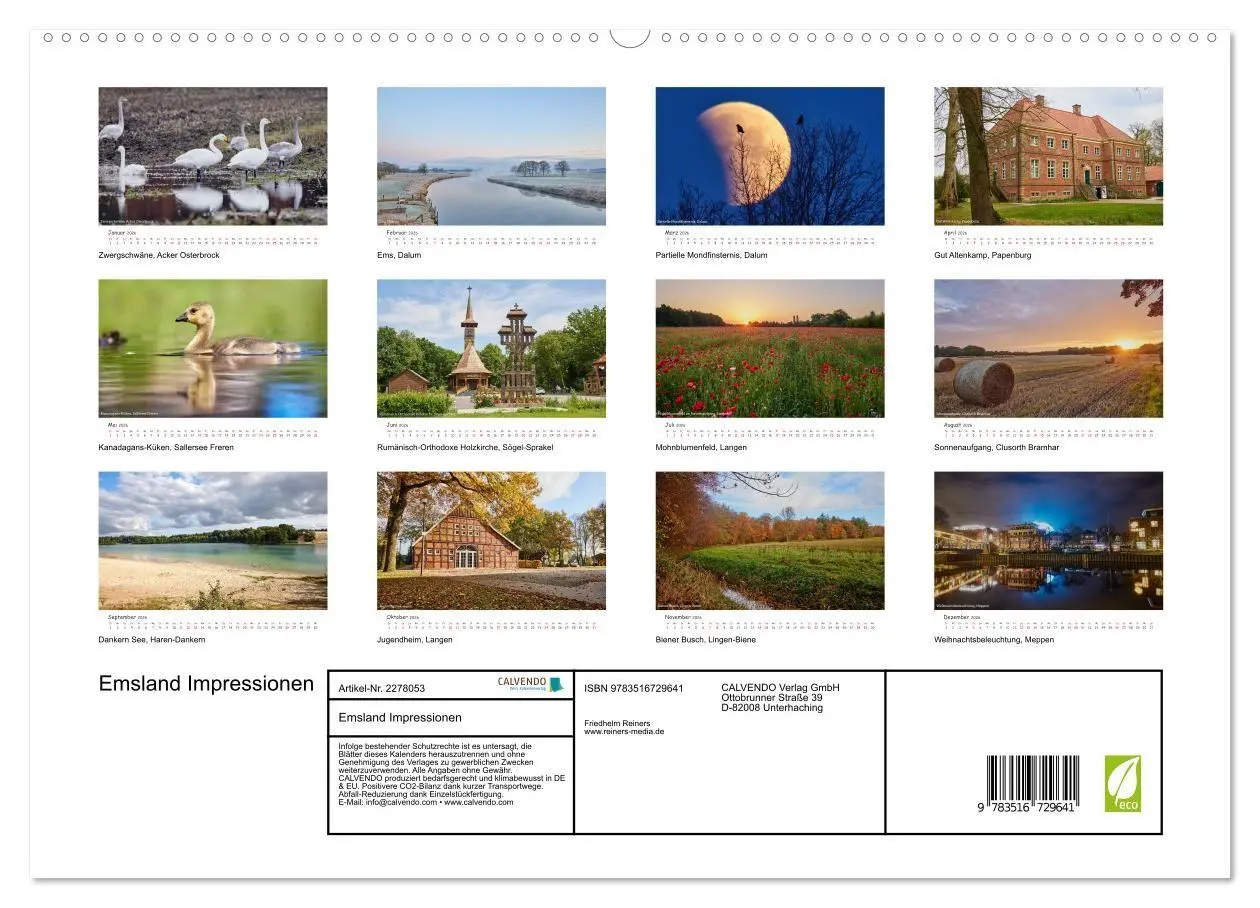 Bild: 9783516729641 | Emsland Impressionen (hochwertiger Premium Wandkalender 2026 DIN A2...