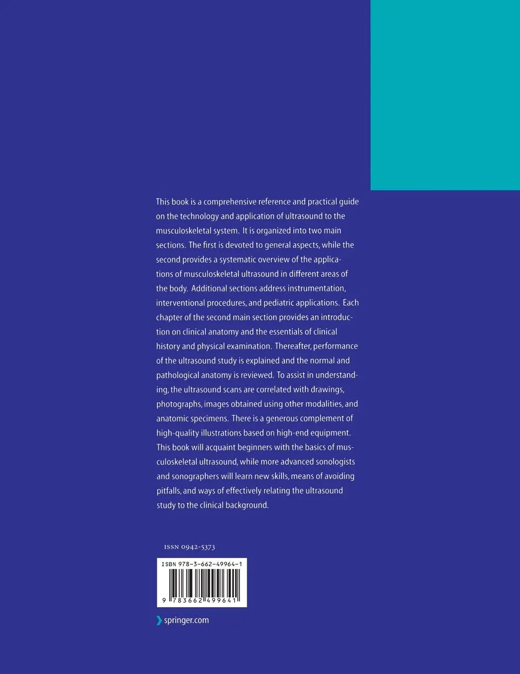 Rückseite: 9783662499641 | Ultrasound of the Musculoskeletal System | Stefano Bianchi (u. a.)