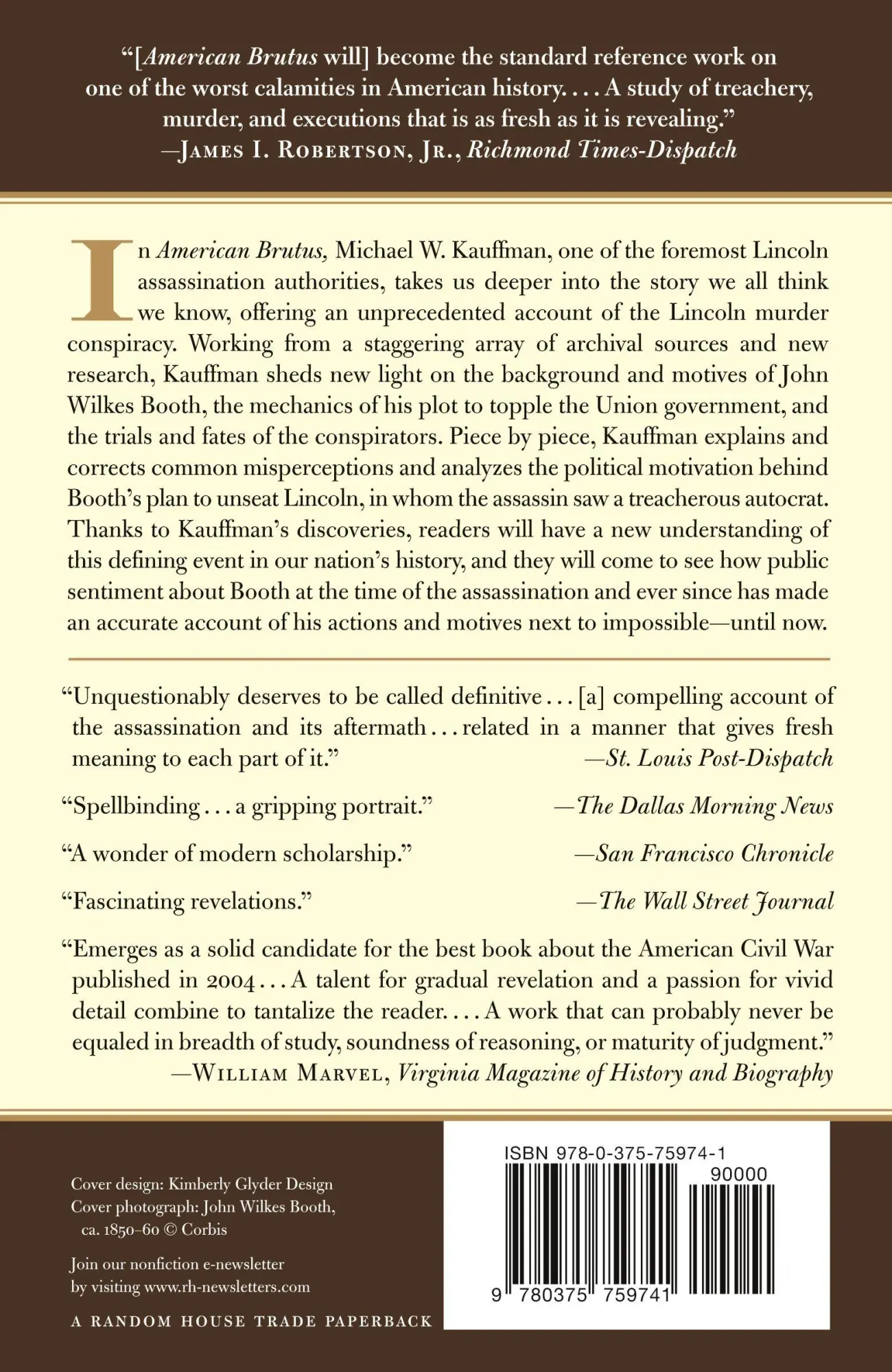 Rückseite: 9780375759741 | American Brutus | John Wilkes Booth and the Lincoln Conspiracies