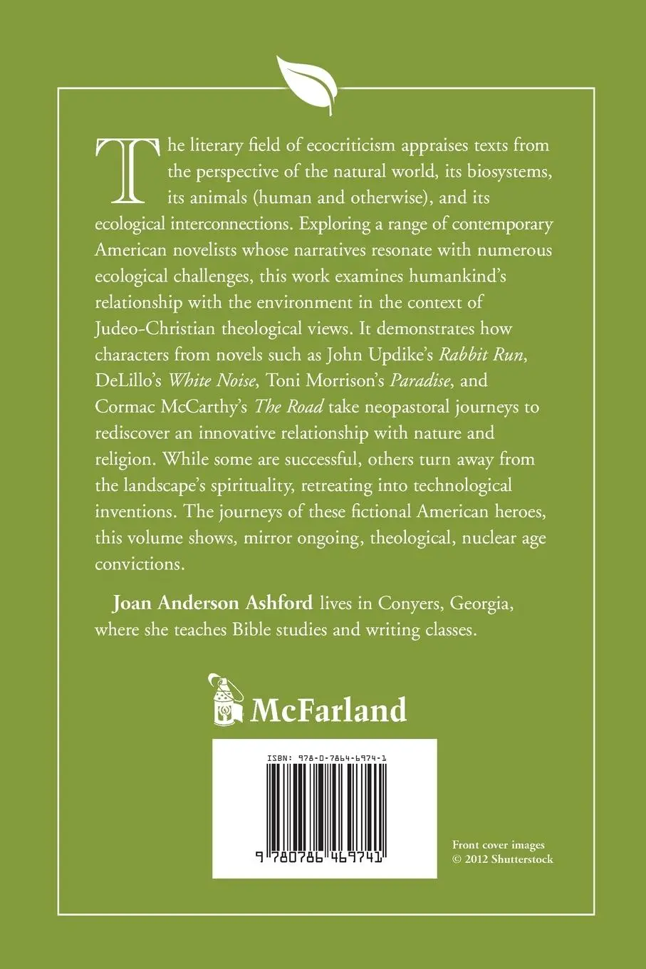 Rückseite: 9780786469741 | Ecocritical Theology | Joan Anderson Ashford | Taschenbuch | Englisch