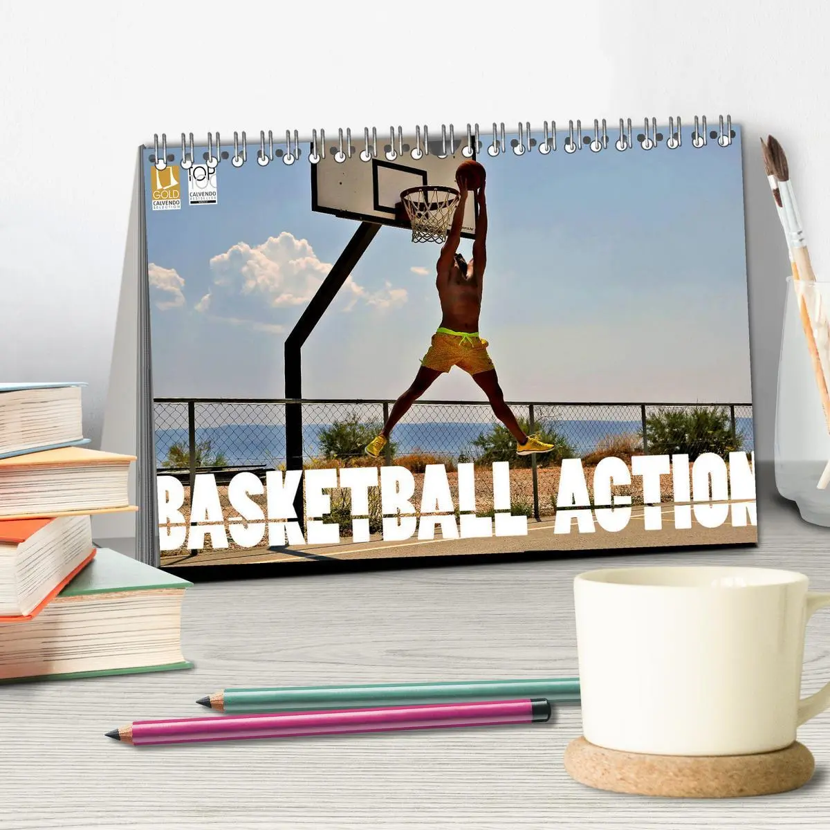 Bild: 9783457939741 | Basketball Action (Tischkalender 2026 DIN A5 quer), CALVENDO...