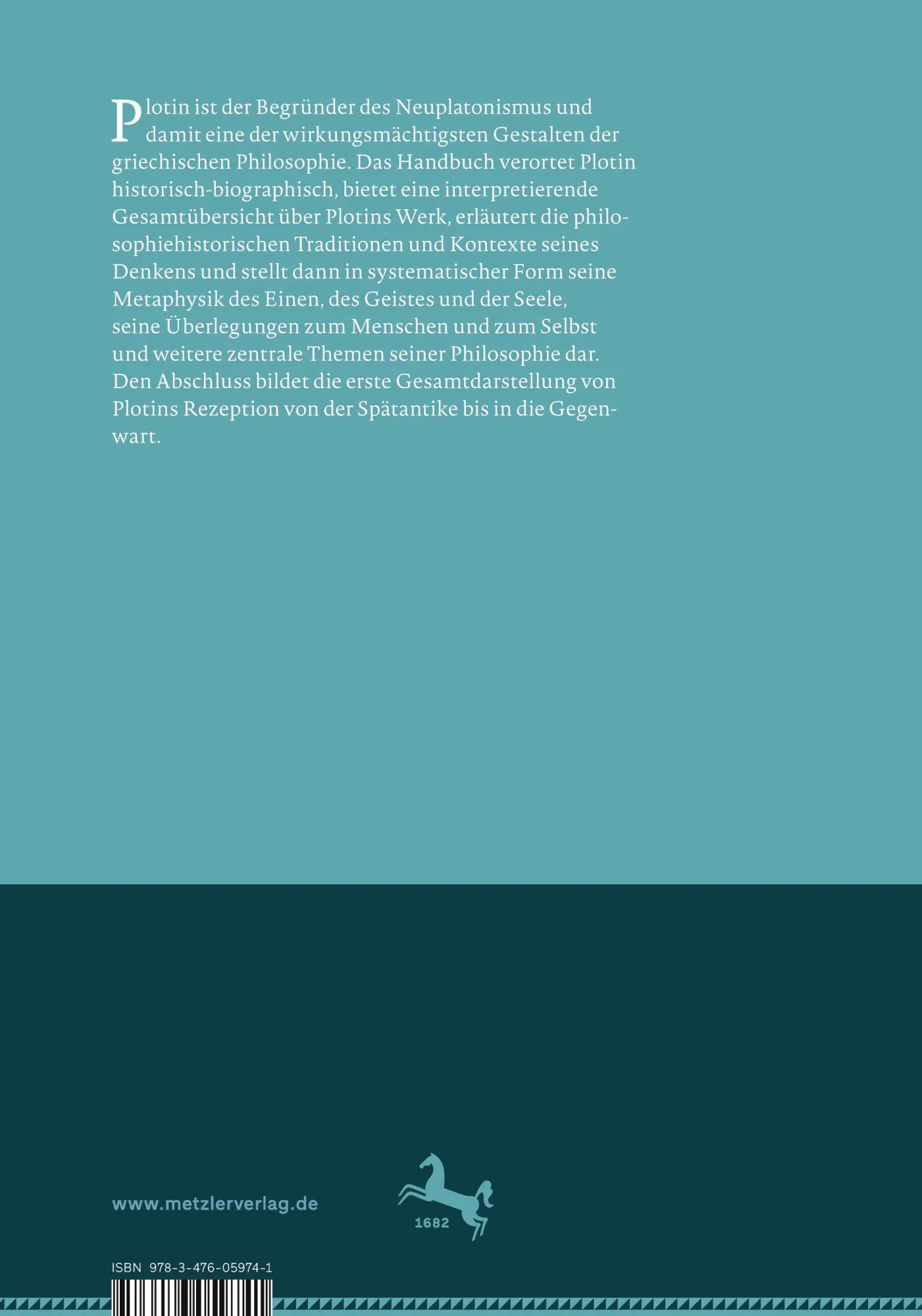 Rückseite: 9783476059741 | Plotin-Handbuch | Leben - Werk - Wirkung | Christian Tornau | Buch