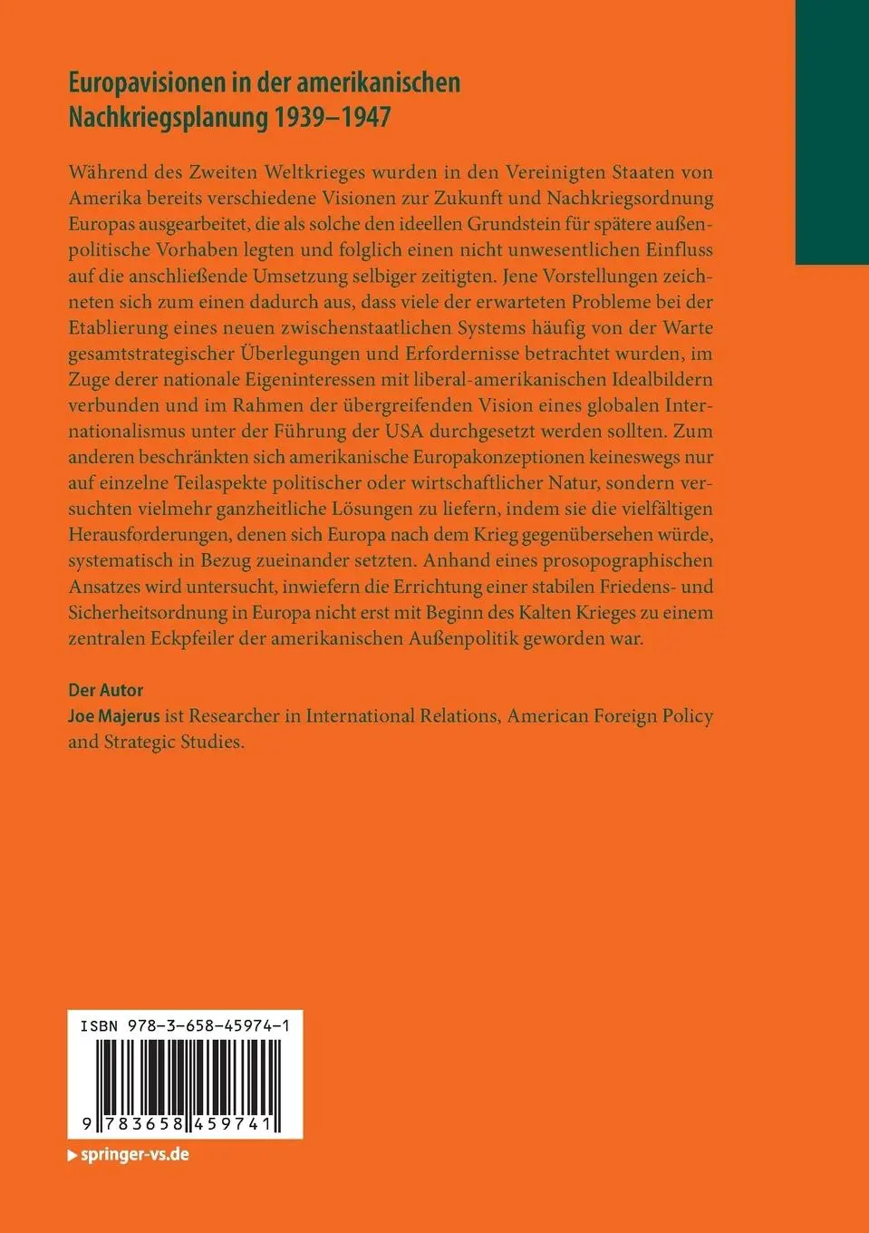 Rückseite: 9783658459741 | Europavisionen in der amerikanischen Nachkriegsplanung 1939-1947 | xi
