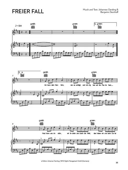 Bild: 9783865439741 | Songbook | Noten für Klavier, Gesang, Gitarre | Johannes Oerding