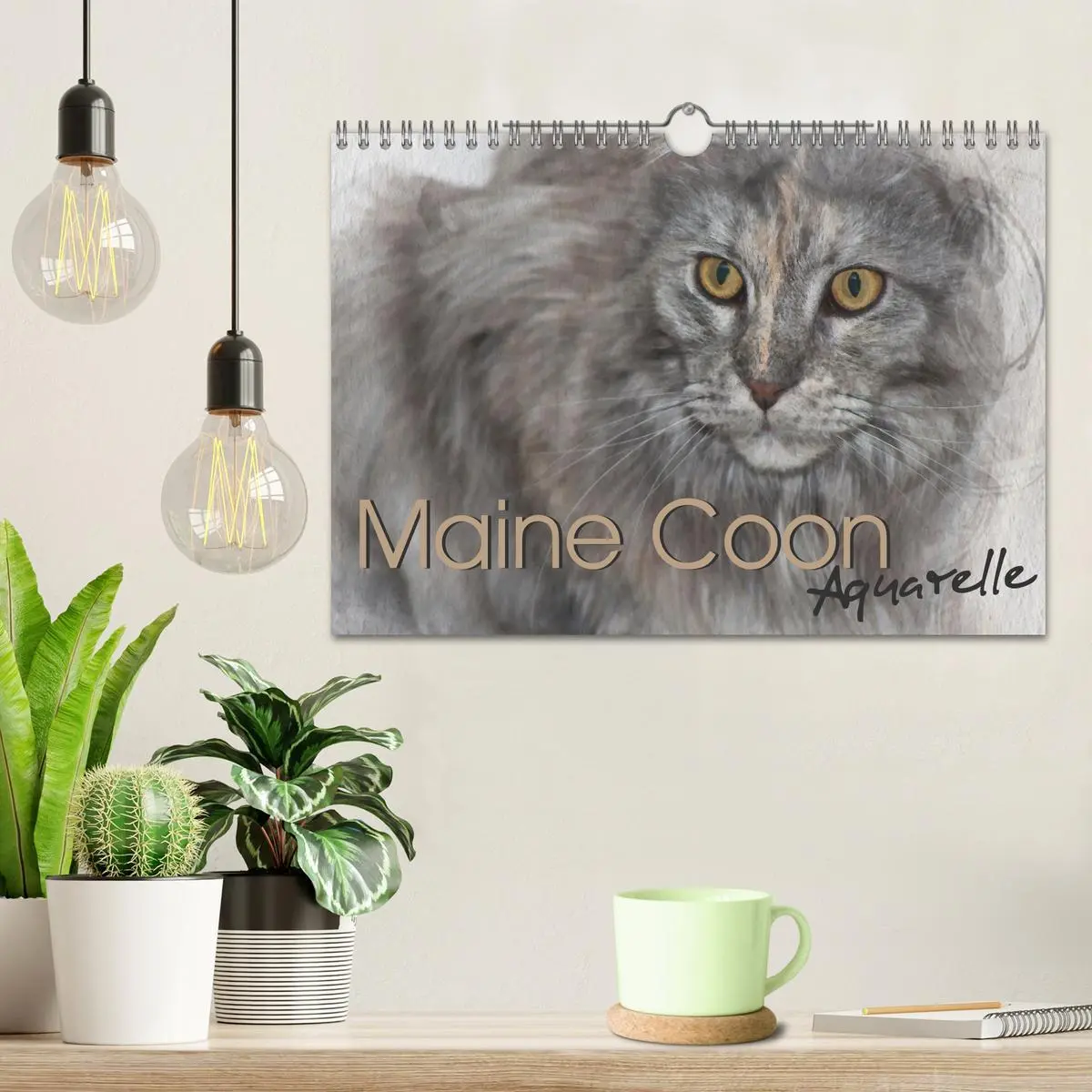 Bild: 9783457619841 | Maine Coon Aquarelle (Wandkalender 2026 DIN A4 quer), CALVENDO...