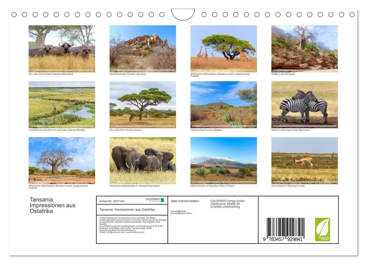 Bild: 9783457929841 | Tansania. Impressionen aus Ostafrika (Wandkalender 2026 DIN A4...
