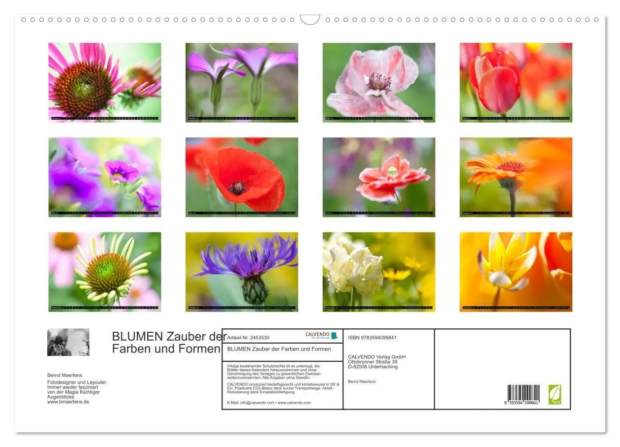 Bild: 9783594099841 | BLUMEN Zauber der Farben und Formen (Wandkalender 2027 DIN A2...