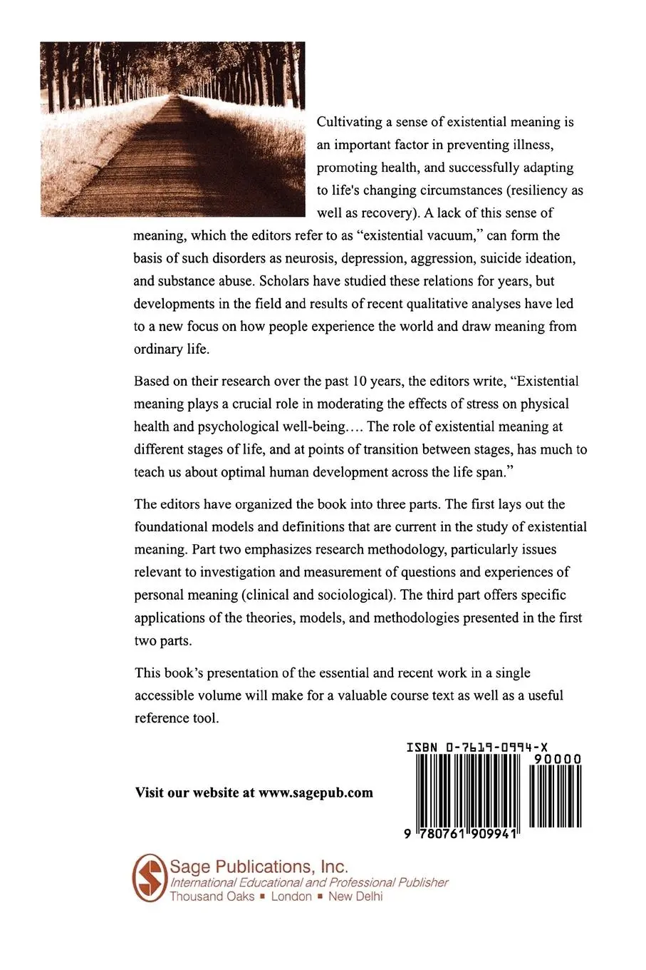 Rückseite: 9780761909941 | Exploring Existential Meaning | Gary T. Reker (u. a.) | Taschenbuch