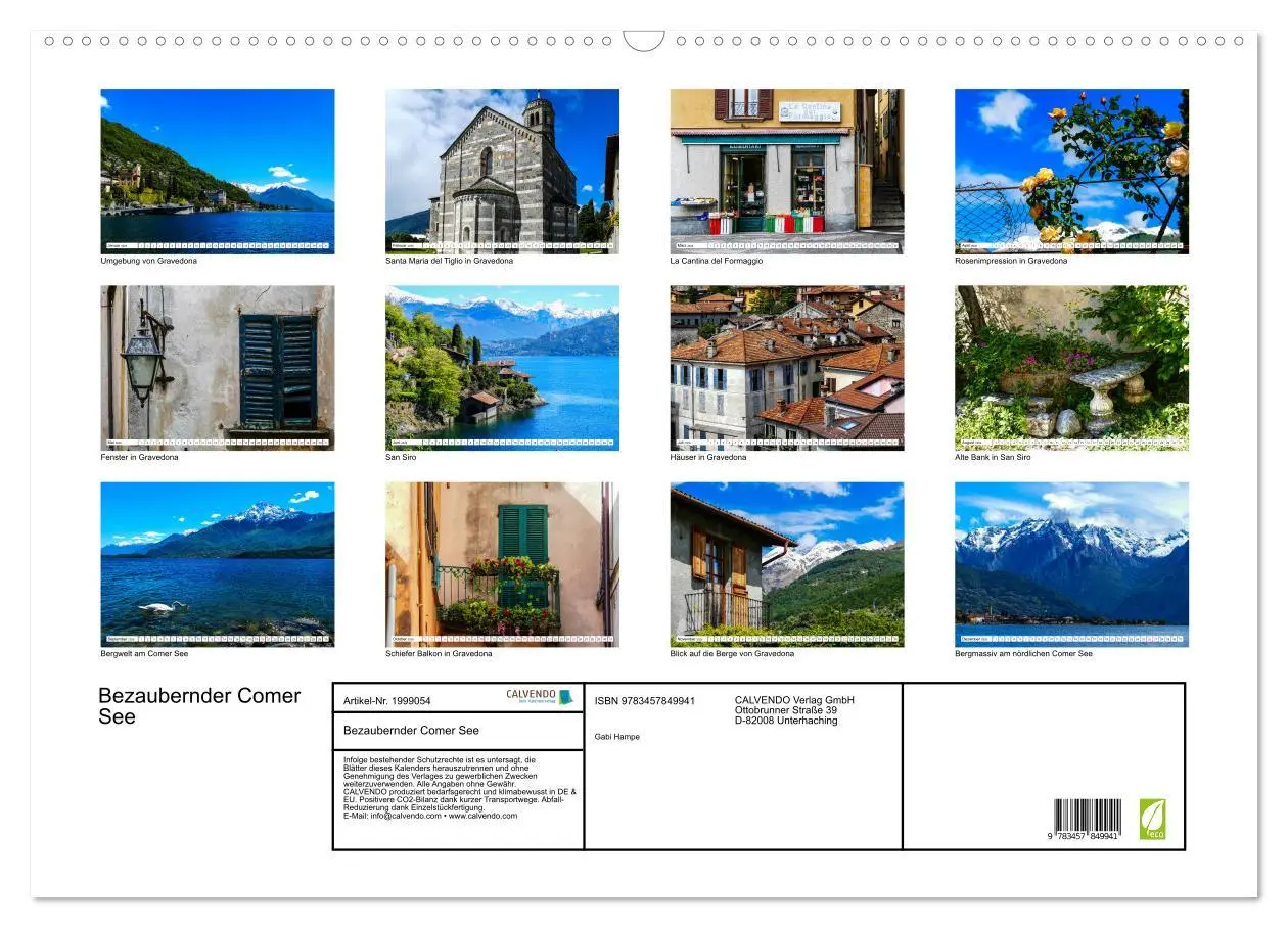 Bild: 9783457849941 | Bezaubernder Comer See (Wandkalender 2026 DIN A2 quer), CALVENDO...
