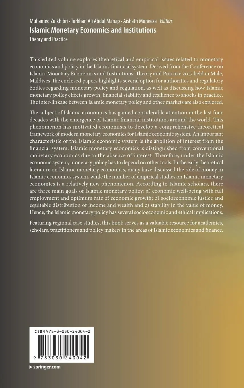 Rückseite: 9783030240042 | Islamic Monetary Economics and Institutions | Theory and Practice