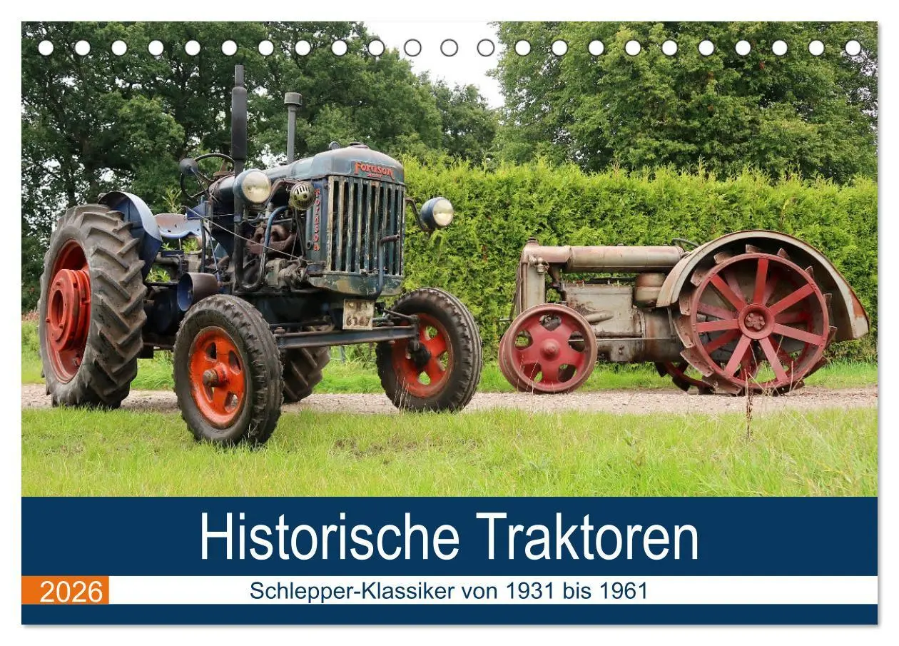 Cover: 9783457650042 | Historische Traktoren 2026 (Tischkalender 2026 DIN A5 quer),...