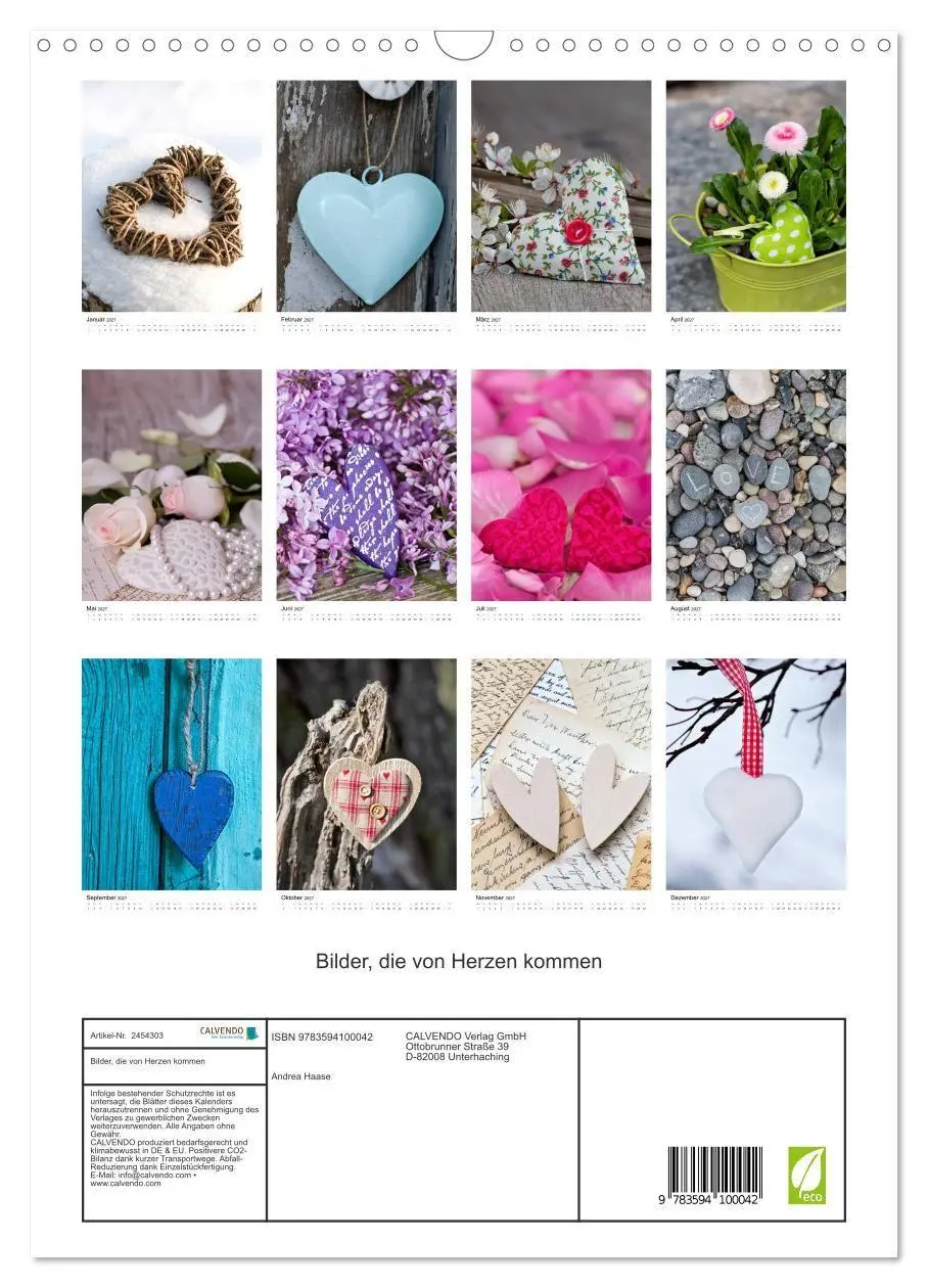 Bild: 9783594100042 | Bilder, die von Herzen kommen (Wandkalender 2027 DIN A3 hoch),...
