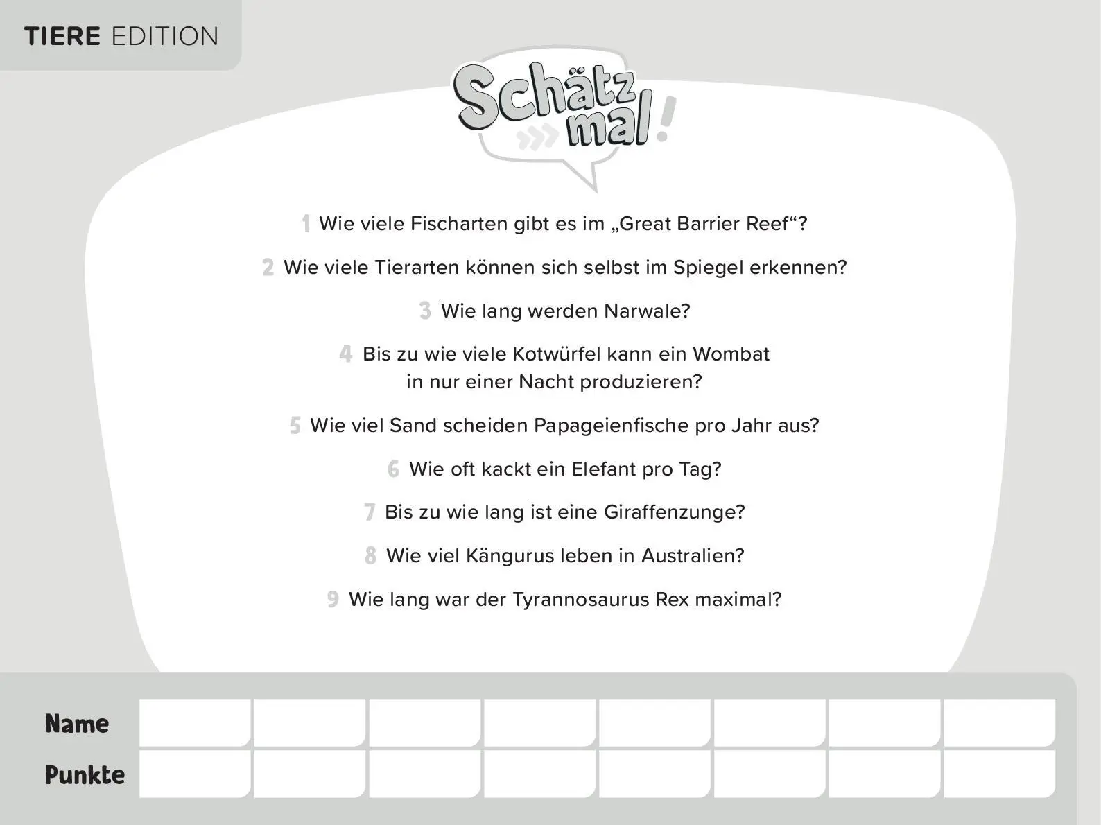 Bild: 9783989760042 | Schätz mal! Tiere Edition | Taschenbuch | 96 S. | Deutsch | 2024