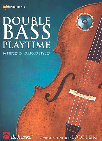 Cover: 9789043130042 | Double Bass Playtime | 16 pieces in various styles | Lode Leire | 2008