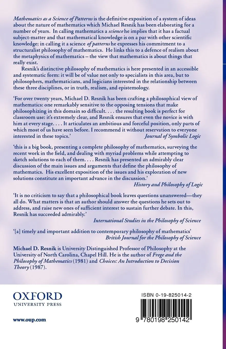 Rückseite: 9780198250142 | Mathematics as a Science of Patterns | Michael D. Resnik | Taschenbuch