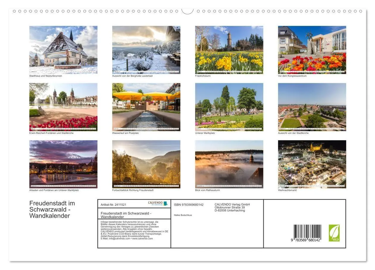 Bild: 9783569680142 | Freudenstadt im Schwarzwald - Wandkalender (hochwertiger Premium...
