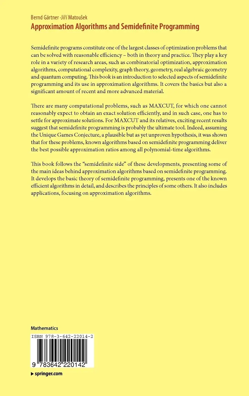 Rückseite: 9783642220142 | Approximation Algorithms and Semidefinite Programming | Buch | xi