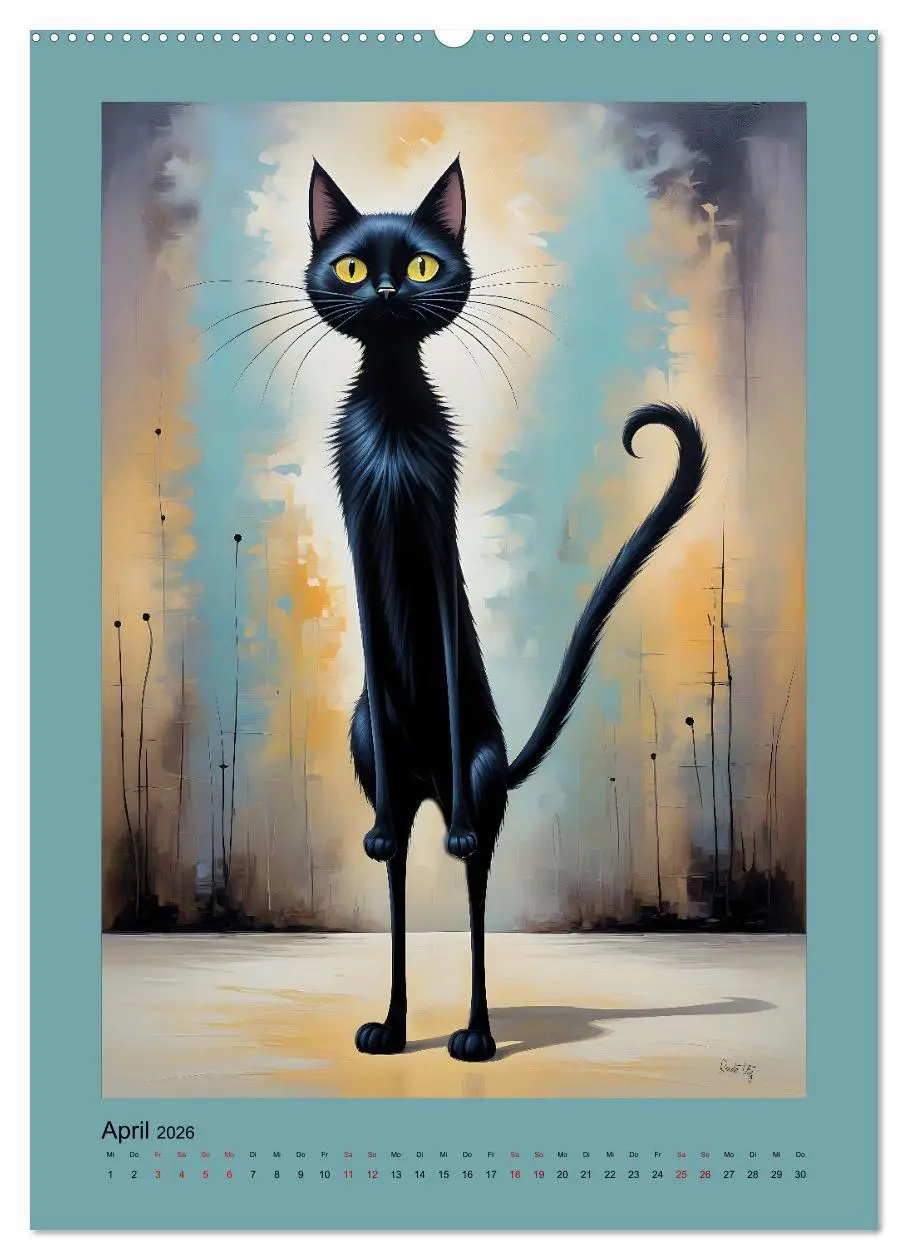 Bild: 9783457250242 | Buntes Katzenvolk (Wandkalender 2026 DIN A2 hoch), CALVENDO...