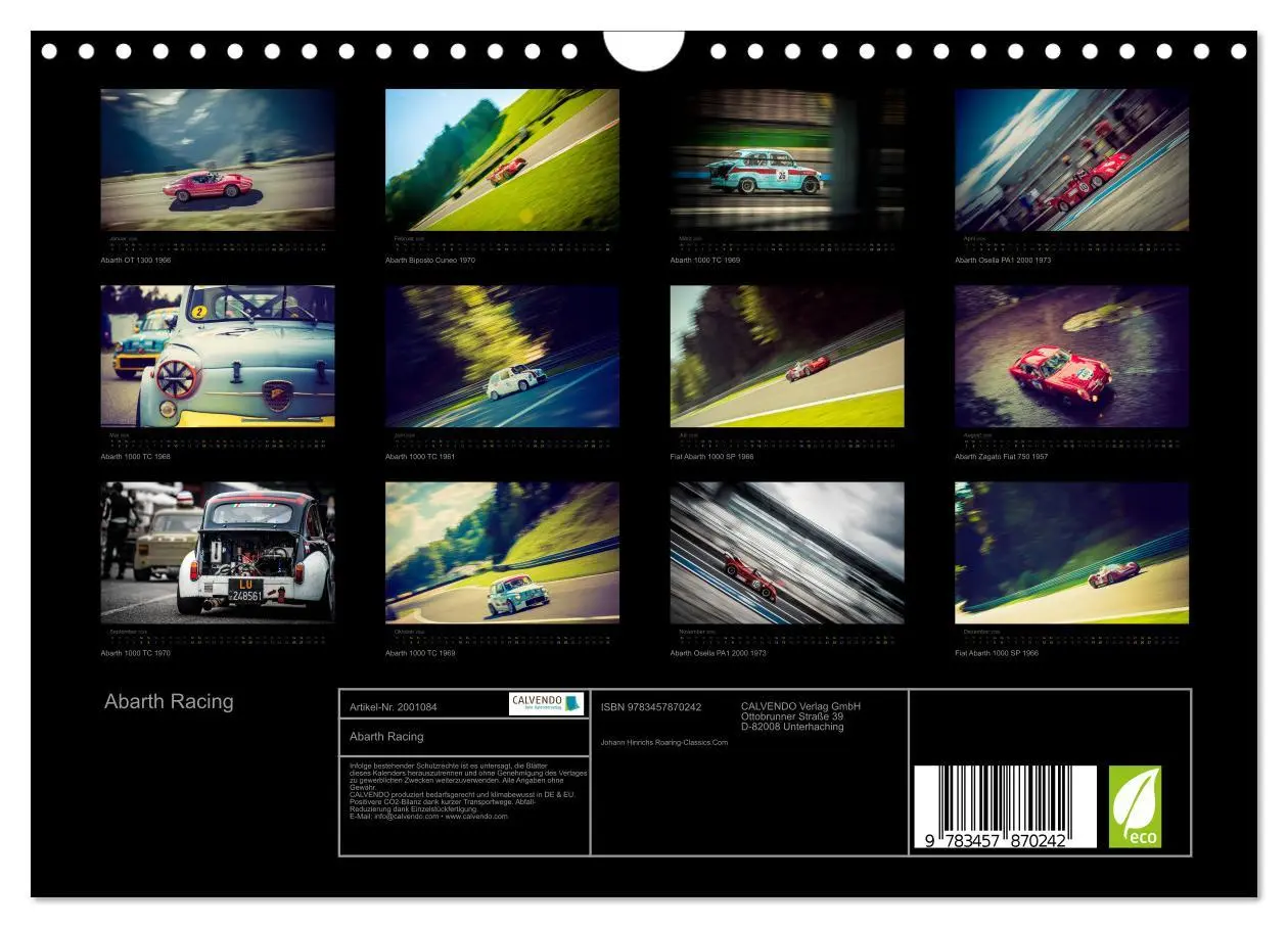 Bild: 9783457870242 | Abarth Racing (Wandkalender 2026 DIN A4 quer), CALVENDO Monatskalender