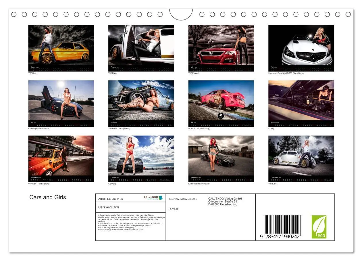 Bild: 9783457940242 | Cars and Girls (Wandkalender 2026 DIN A4 quer), CALVENDO...